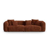 MODULARES-SOFA Martina aus Cord ziegelrot 4 Sitzplätze - Orange, Textil (320/75/106cm) - Micadoni