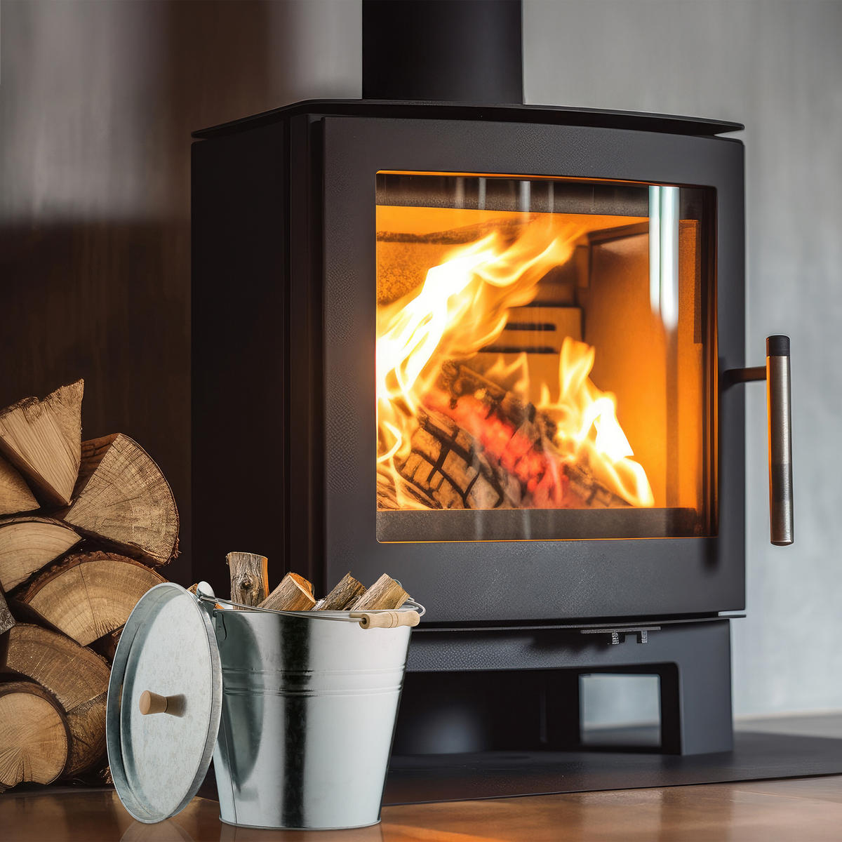 ASCHEEIMER - Silberfarben, Holz/Metall (33/30/31cm) - Relaxdays