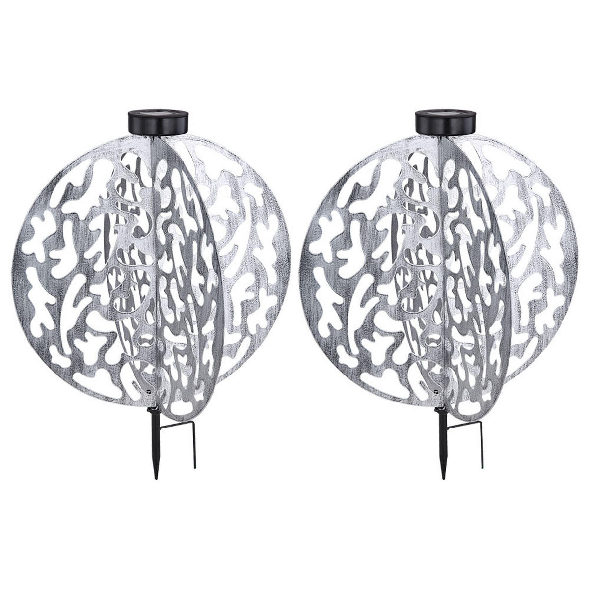 LED AUSSENLEUCHTE Metall Silber 2er Set - Silberfarben, Metall (40/40/51cm) - Globo Lighting