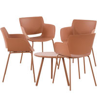 GARTENSITZGRUPPE Kunststoff terracotta - Terracotta, Kunststoff - CLP