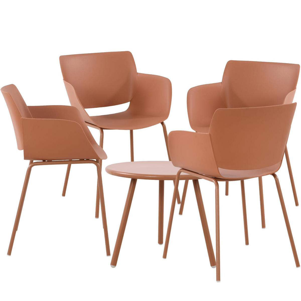 GARTENSITZGRUPPE Kunststoff terracotta - Terracotta, Kunststoff - CLP