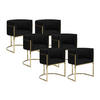 STUHL mit Armlehnen 6er-Set - Samt & Metall - Schwarz & Goldfarben - PERIA - Schwarz, Textil (56.5/76/60cm) - Pascal Morabito