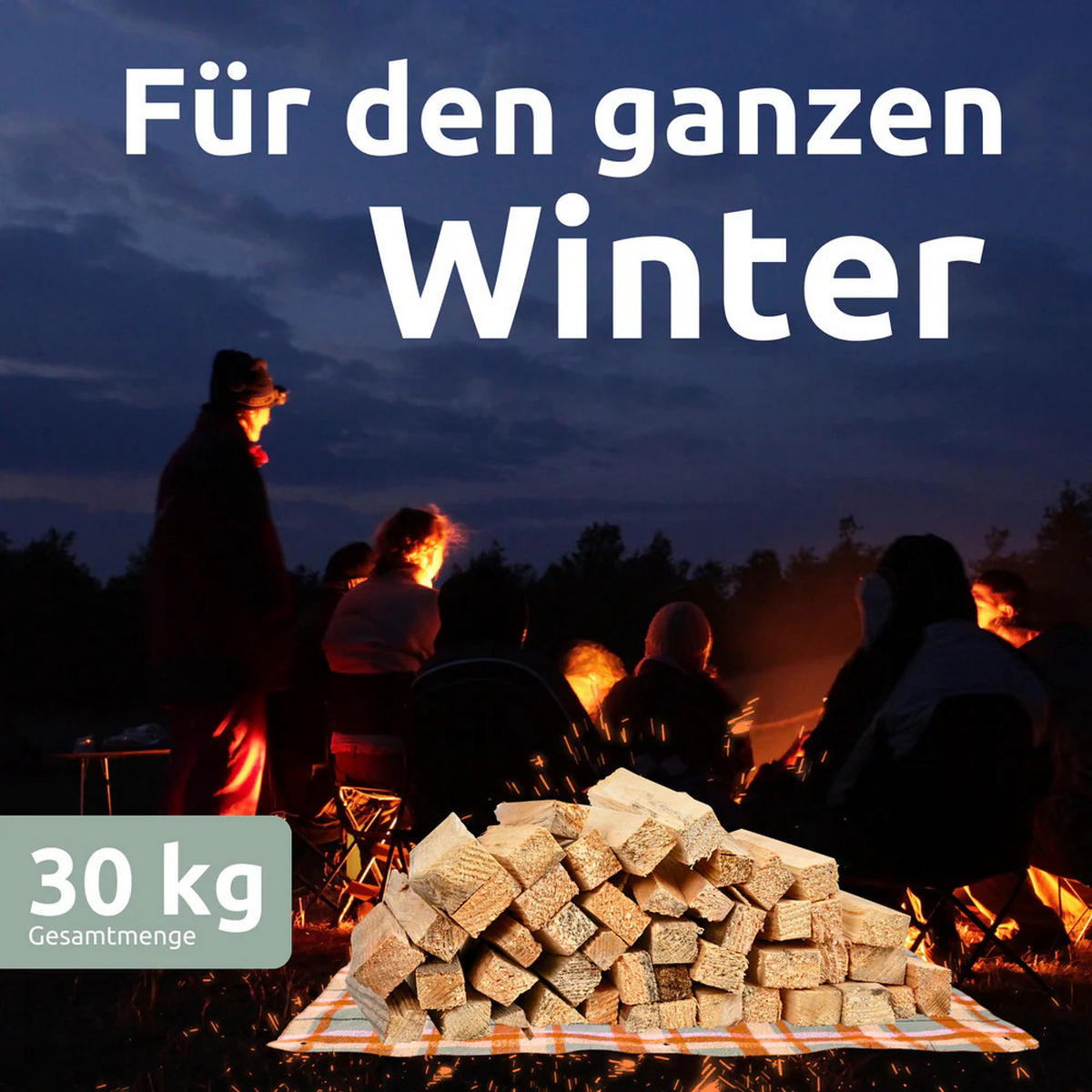 ANFEUERHOLZ Anzündholz 30kg Nadelholz trocken - Braun, Holz (50/50/40cm) - DELUKE