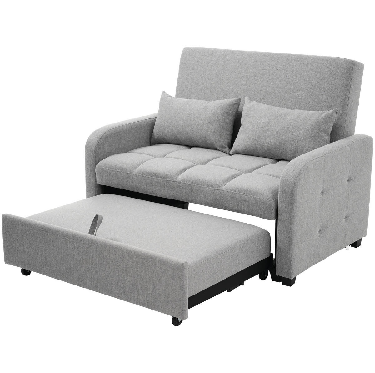 SCHLAFSESSEL multifunktional mit verstellbarem Rückenteil Antikgrau 127/75/94 cm - Grau, Kunststoff (127/94/75cm) - OKWISH