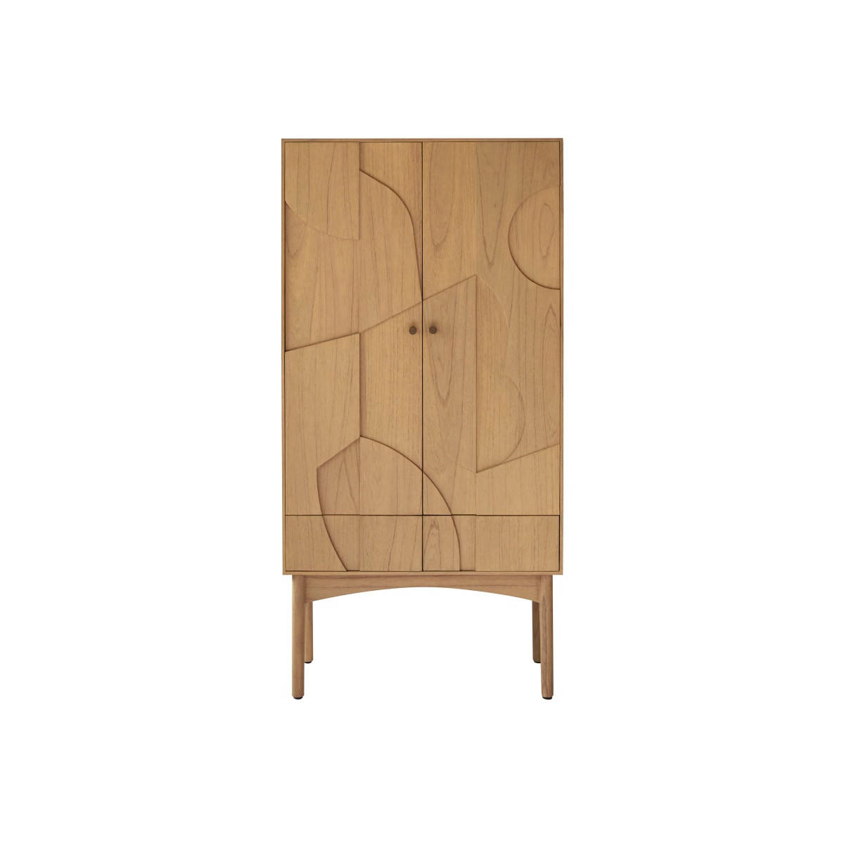SCHRANK Otho Natur aus Helles Mindiholz - Naturfarben, Holz (90/180/45cm) - Tikamoon
