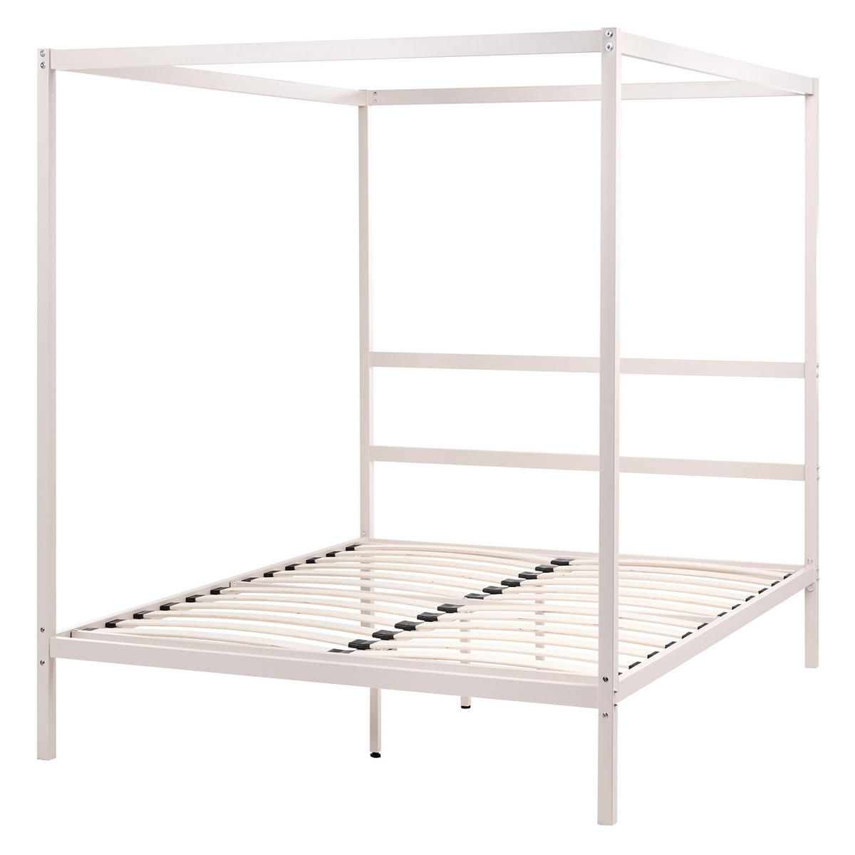 HIMMELBETT Metall 140/200 cm Hellbeige Lestards - Beige, Metall (140/200cm) - Beliani