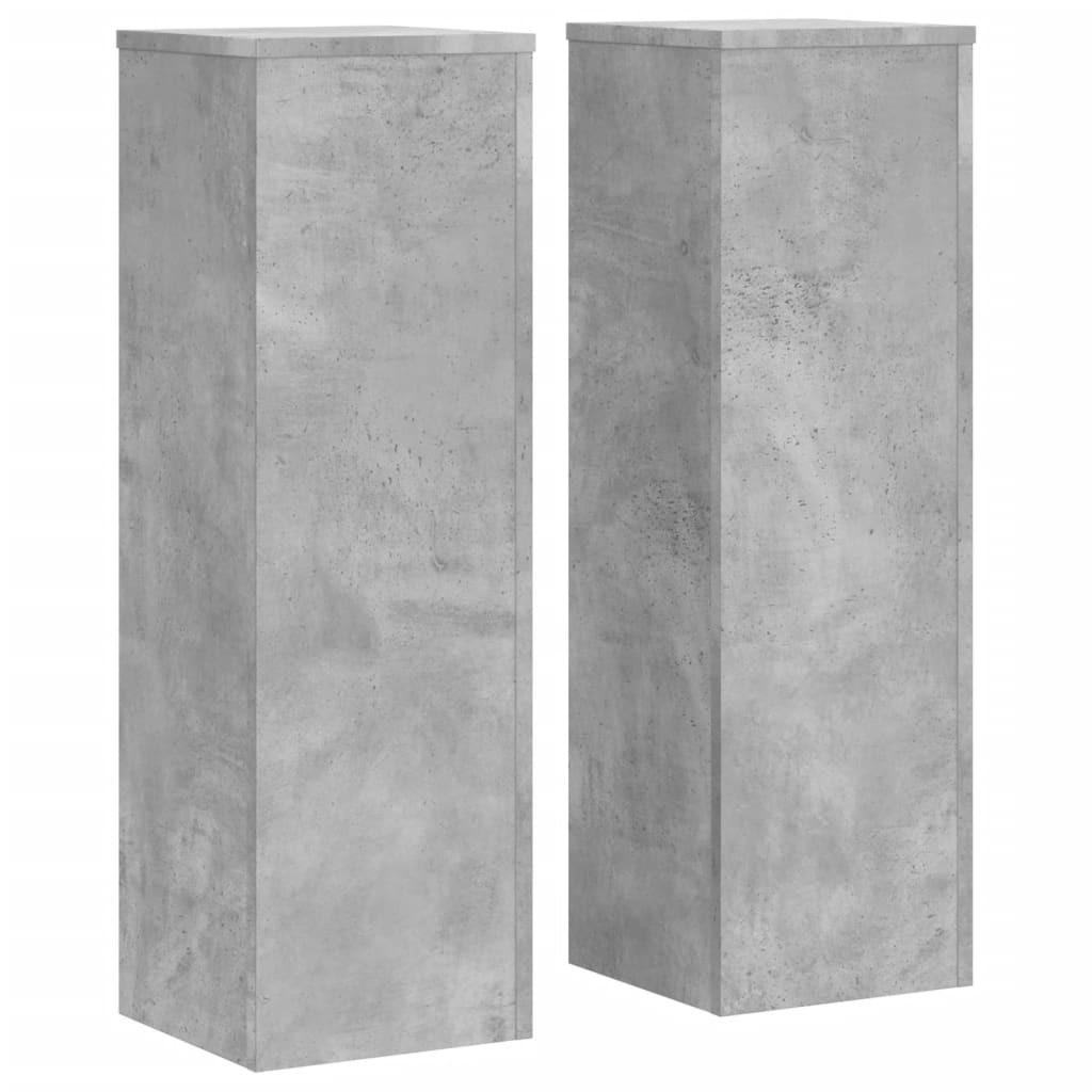 PFLANZENSTÄNDER 2Er Set Betongrau 25/25/80 Cm Holzwerkstoff - Grau, Holzwerkstoff (25/80/25cm) - vidaXL