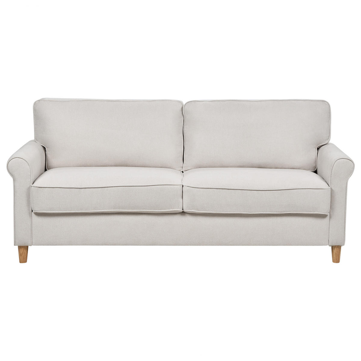 3-SITZER-SOFA Stoff helles Beige Ronneby - Hellbraun/Beige, Textil (190/88/78cm) - Beliani