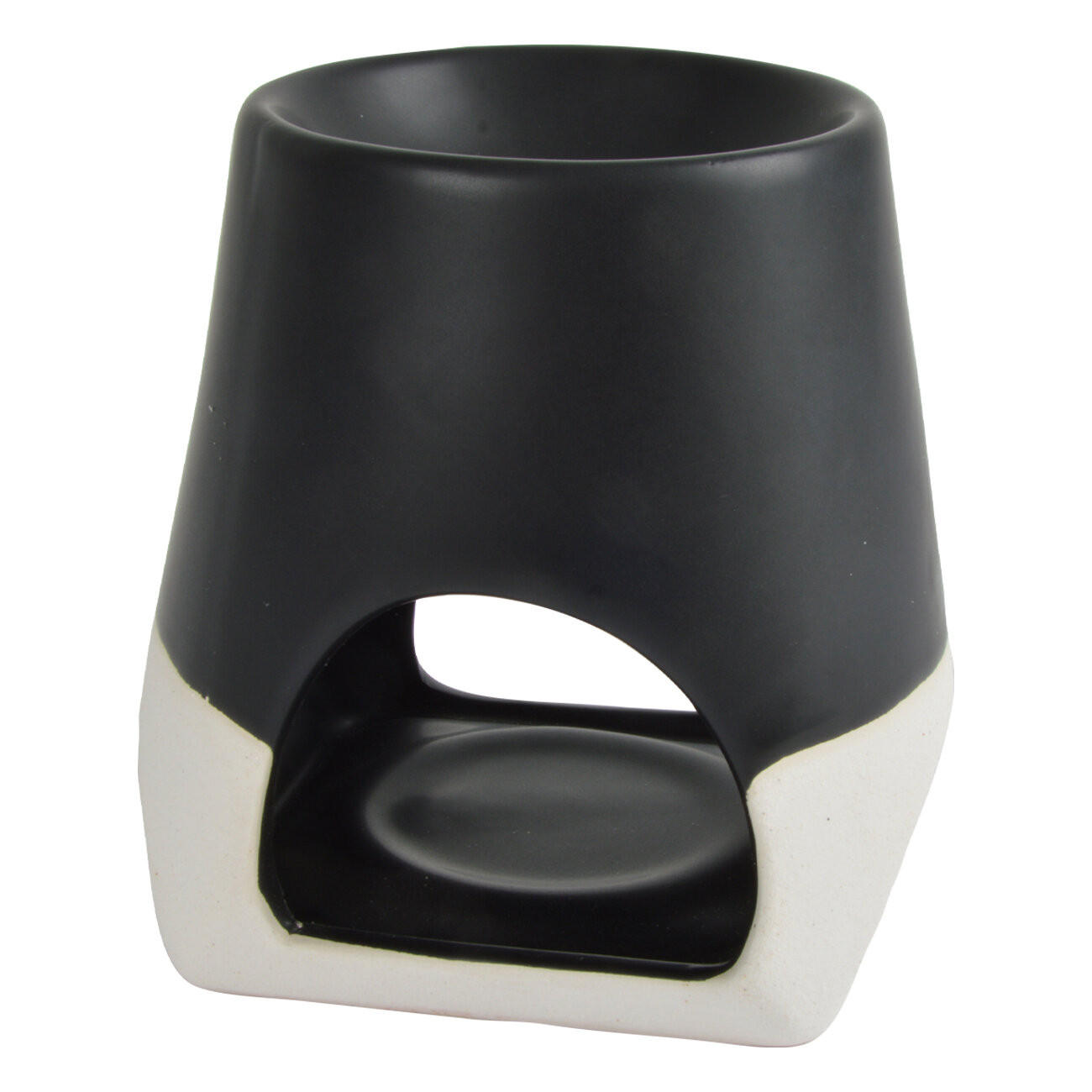 DUFTKAMIN Keramik Teelichter Duftwachs 10,5 cm - Schwarz, Keramik (9/10.5/10cm) - Homea