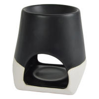 DUFTKAMIN Keramik Teelichter Duftwachs 10,5 cm - Schwarz, Keramik (9/10.5/10cm) - Homea