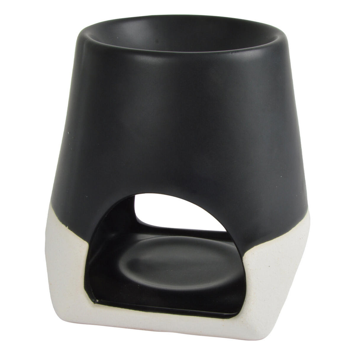 DUFTKAMIN Keramik Teelichter Duftwachs 10,5 cm - Schwarz, Keramik (9/10.5/10cm) - Homea