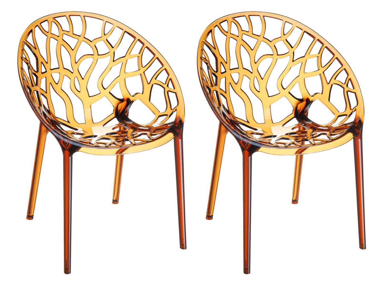 STAPELSTUHL 2er Set Denver Kunststoff Bernstein Esszimmerstuhl - Bernsteinfarben, Kunststoff (59/80/60cm) - DELUKE