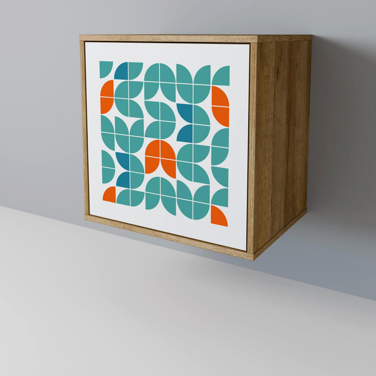SIDEBOARD BE THE CHANGE, Eichefarben, 57,5x42x75,5 cm, Goldfarbene Metallfüße - Eichefarben/Goldfarben, Holzwerkstoff/Metall (57.5/75.5/42cm) - SpaceRebels