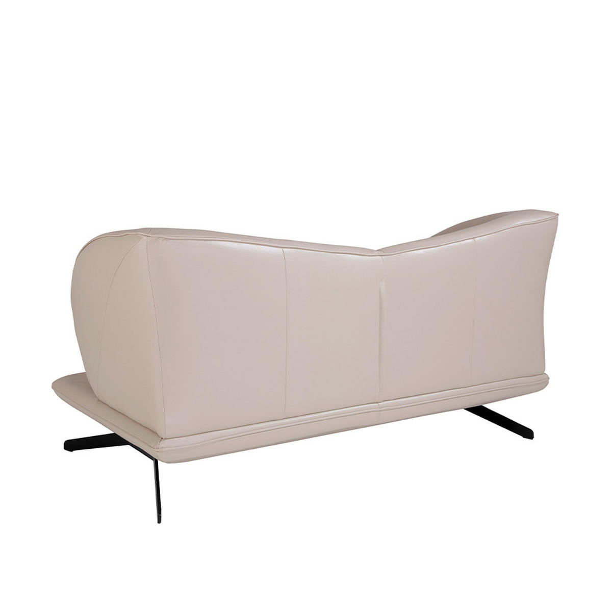 SOFA 2-SITZER Taupe Grau Schwarz 175/90/85 cm - Dunkelgrau/Schwarz, Leder (175/85/90cm) - ANGEL CERDA