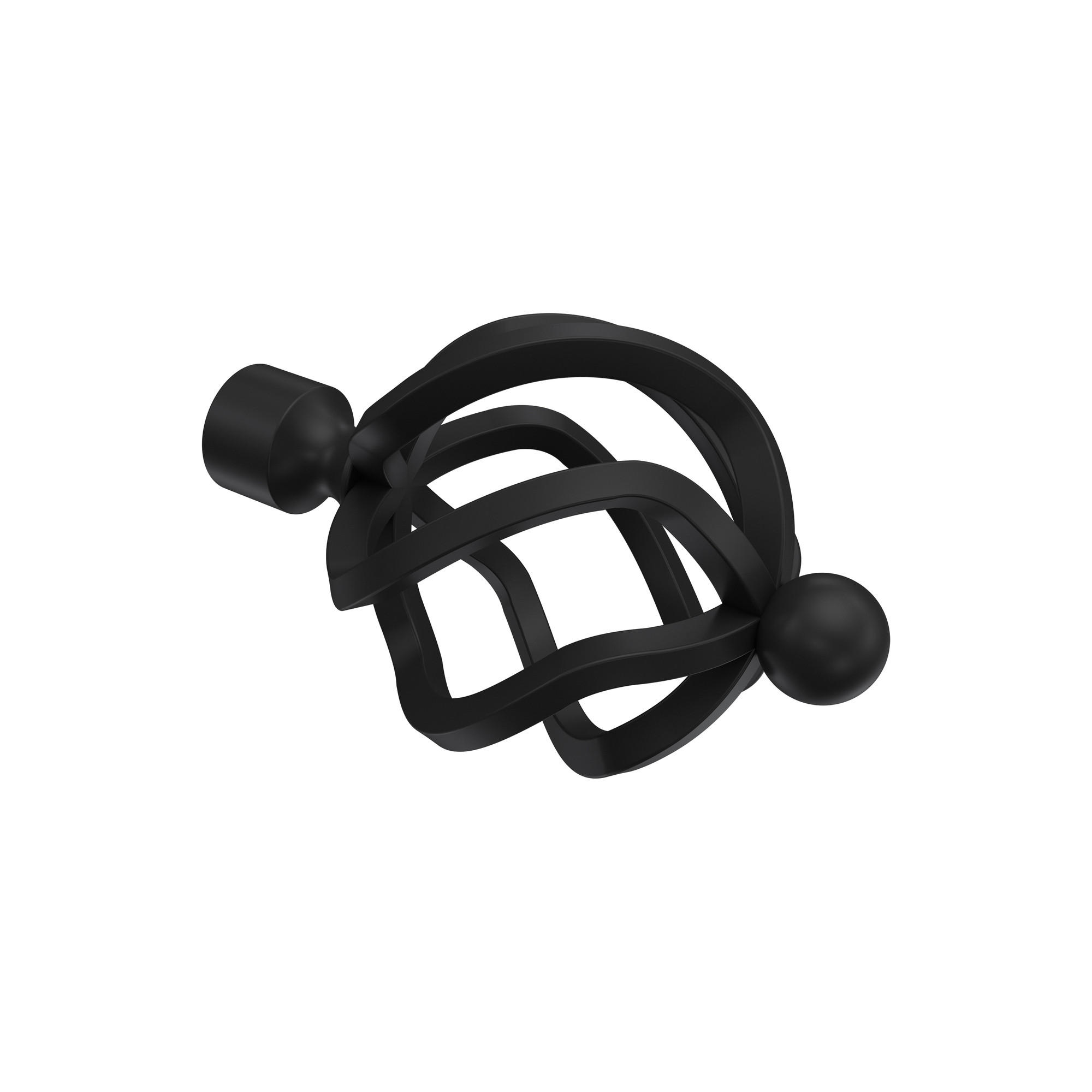 ENDSTÜCKE FÜR GARDINENSTANGEN 16 mm Ø, Paolo Schwarz, Packung 2 Stück - Schwarz, Metall (10.6/6.9/6.9cm) - INTERDECO