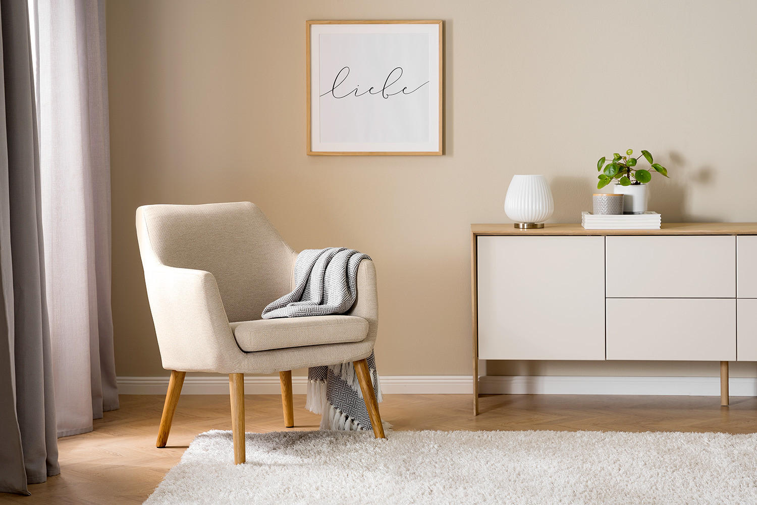 LOUNGESESSEL - Eichefarben/Beige, Textil (66/80/68cm) - home24