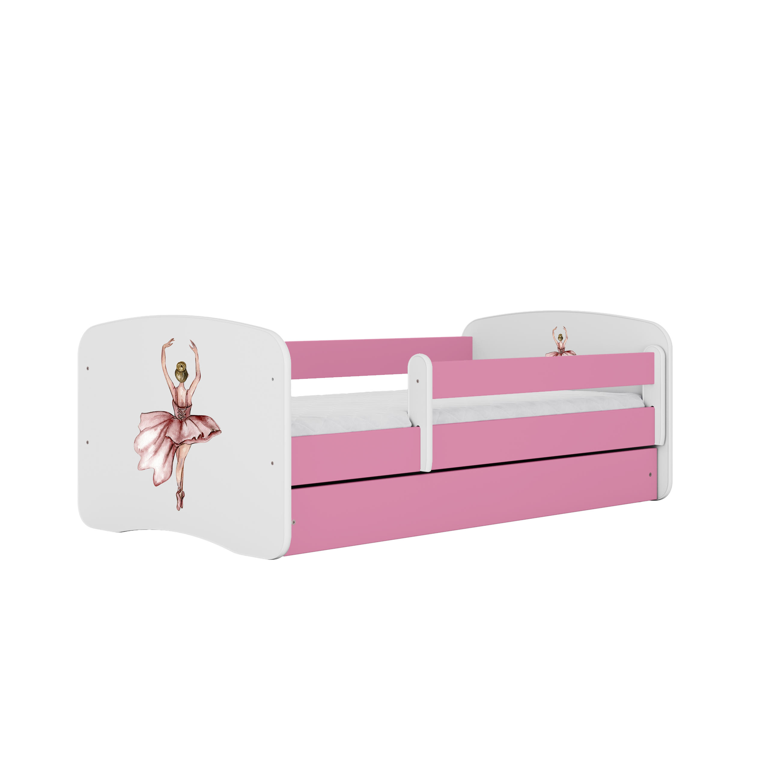 KINDERBETT Tänzerin mit Schublade und Matratze 160/80 - Rosa, Holzwerkstoff (80/160cm) - RAUMHIRSCH FURNITURE