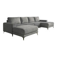 ECKSOFA VALTOR 320 cm x 185 cm – Stoff: SAWANA Silber 21 Farbe: Grau - Grau, Textil (320/185cm) - A&J MöbelLand