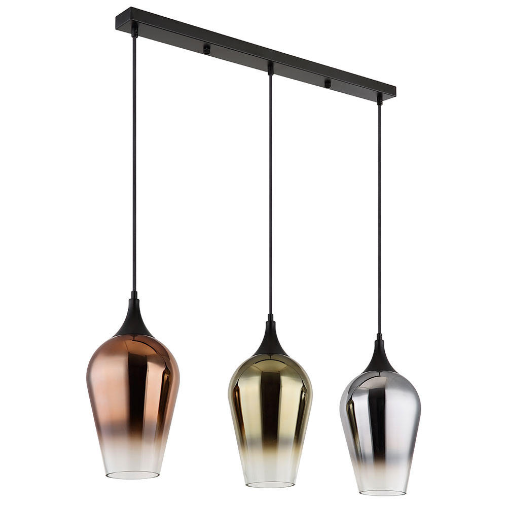 HÄNGELEUCHTE Glas Bunt Schwarz - Multicolor, Glas (83/18/120cm) - Globo Lighting