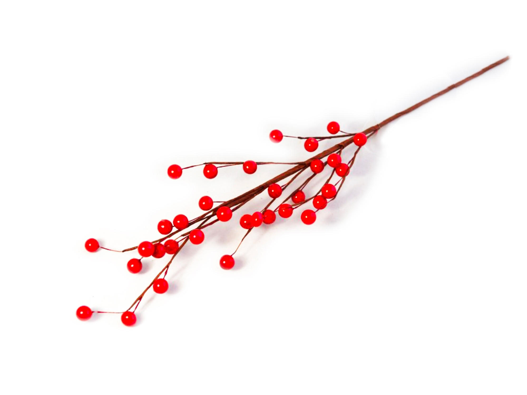 DEKOZWEIG mit roten Beeren 63 cm - Rot/Braun, Kunststoff (5/5/63cm) - LAALU