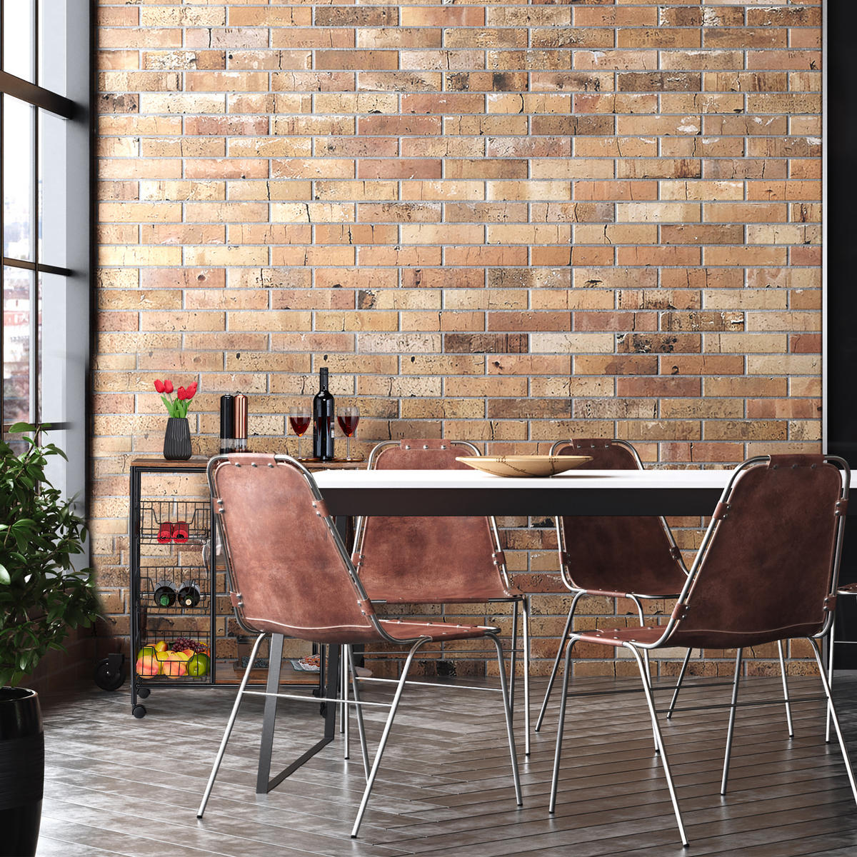 SERVIERWAGEN Industrial - Multicolor, Holzwerkstoff/Metall (37/84/83cm) - Relaxdays