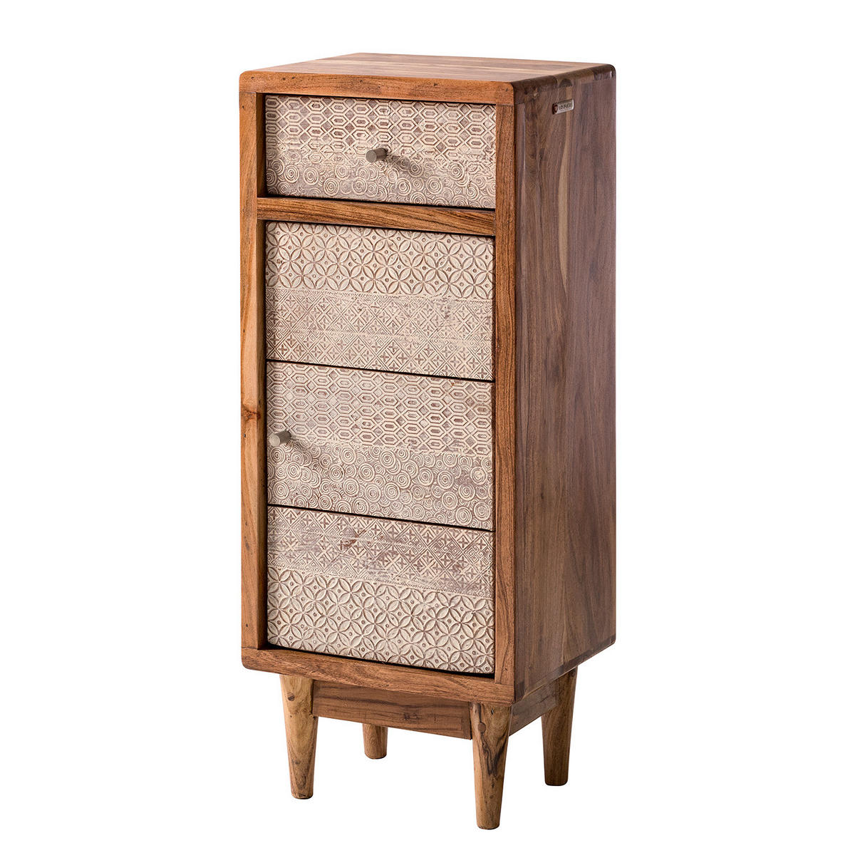 MASSIVER UNTERSCHRANK - Akazie massiv - Ecru / Akazie - Akaziefarben, Holz/Metall (38/92/30cm) - home24