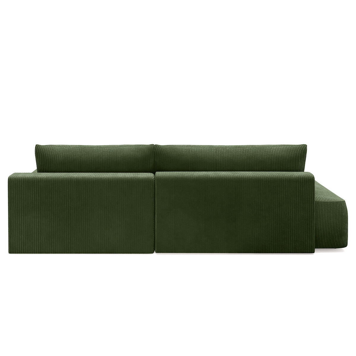 ECKSOFA mit Schlaffunktion - Longchair - Schwarz/Grün, Kunststoff/Textil (253/167cm) - home24