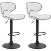 BARHOCKER 2er Set Lederlook weiß - Walnussfarben/Schwarz, Textil/Metall (46/88/49cm) - CLP