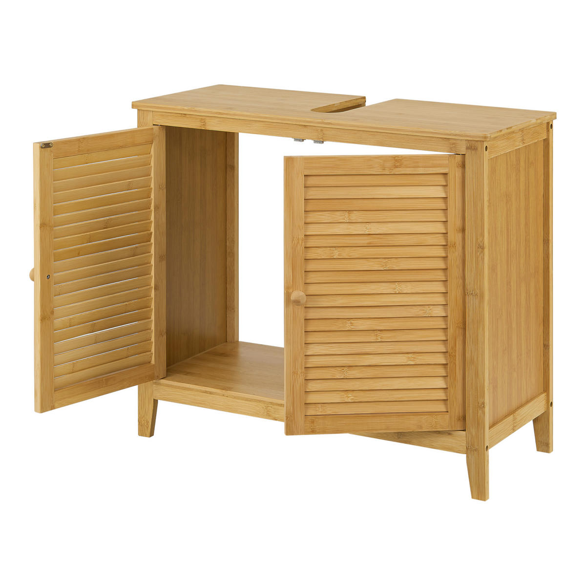 WASCHBECKENUNTERSCHRANK Värmdö - Naturfarben, Holz (67/60/30cm) - [en.casa]