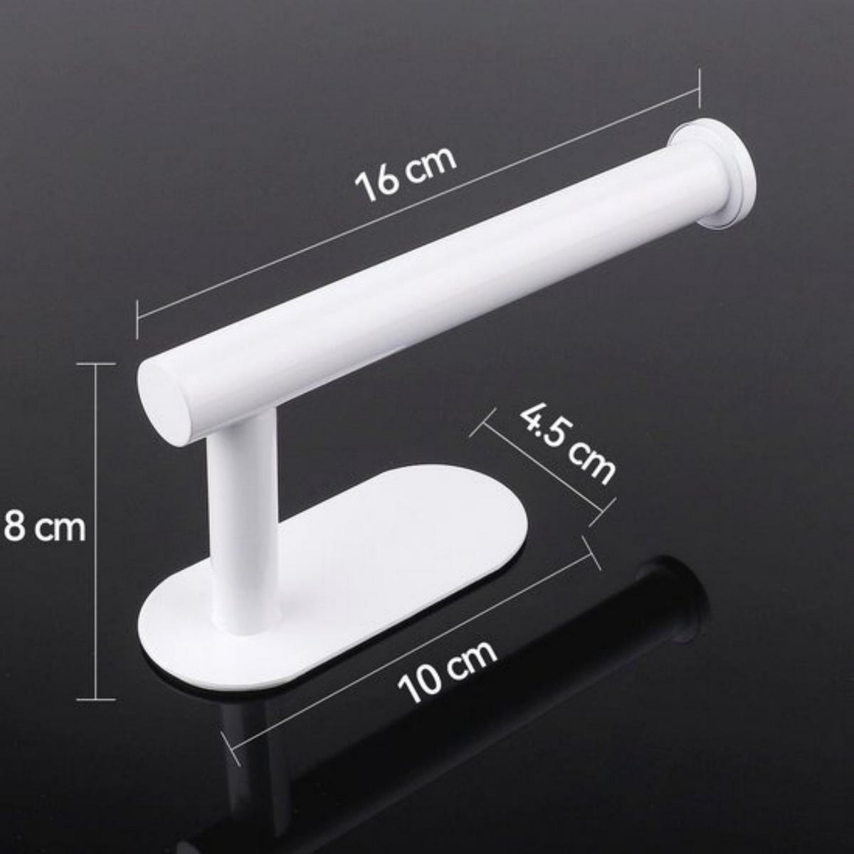 TOILETTENPAPIERHALTER Weiß Edelstahl 16 x 8 x 4,5 cm bohrfrei selbstklebend Badezimmer Küche - Weiß, Metall (4.5/8/16cm) - MCBOSON