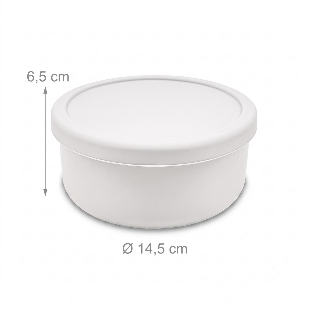 PIZZABALLENBOX Weiß 4er-Set Silikon mit Deckel - Weiß, Kunststoff (14.5/6.5/14.5cm) - Relaxdays
