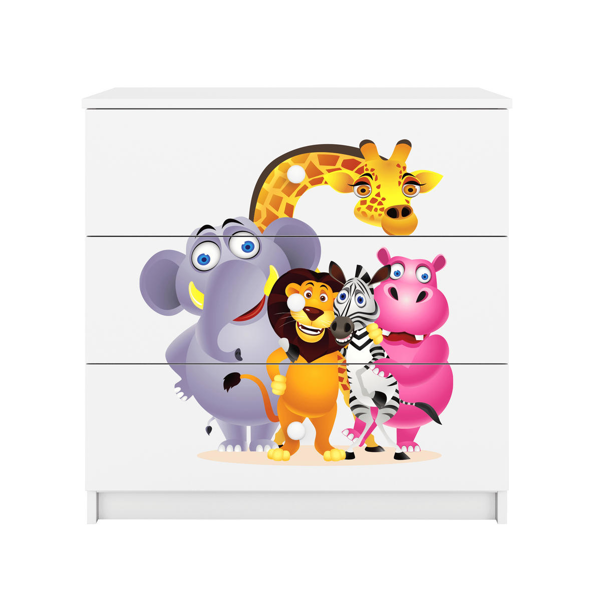 KOMMODE Babydreams ZOO 81/81/41 - Weiß, Holzwerkstoff (81/81/41cm) - RAUMHIRSCH FURNITURE