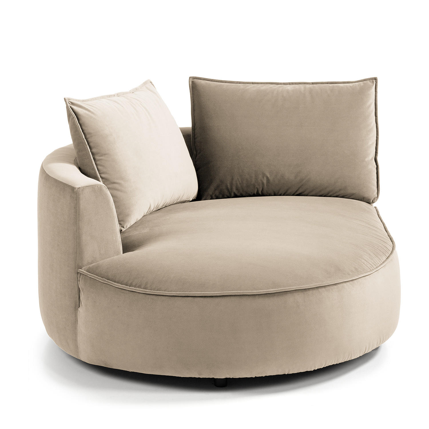 OTTOMANE - modular - Beige/Schwarz, Kunststoff/Textil (126/82/154cm) - home24