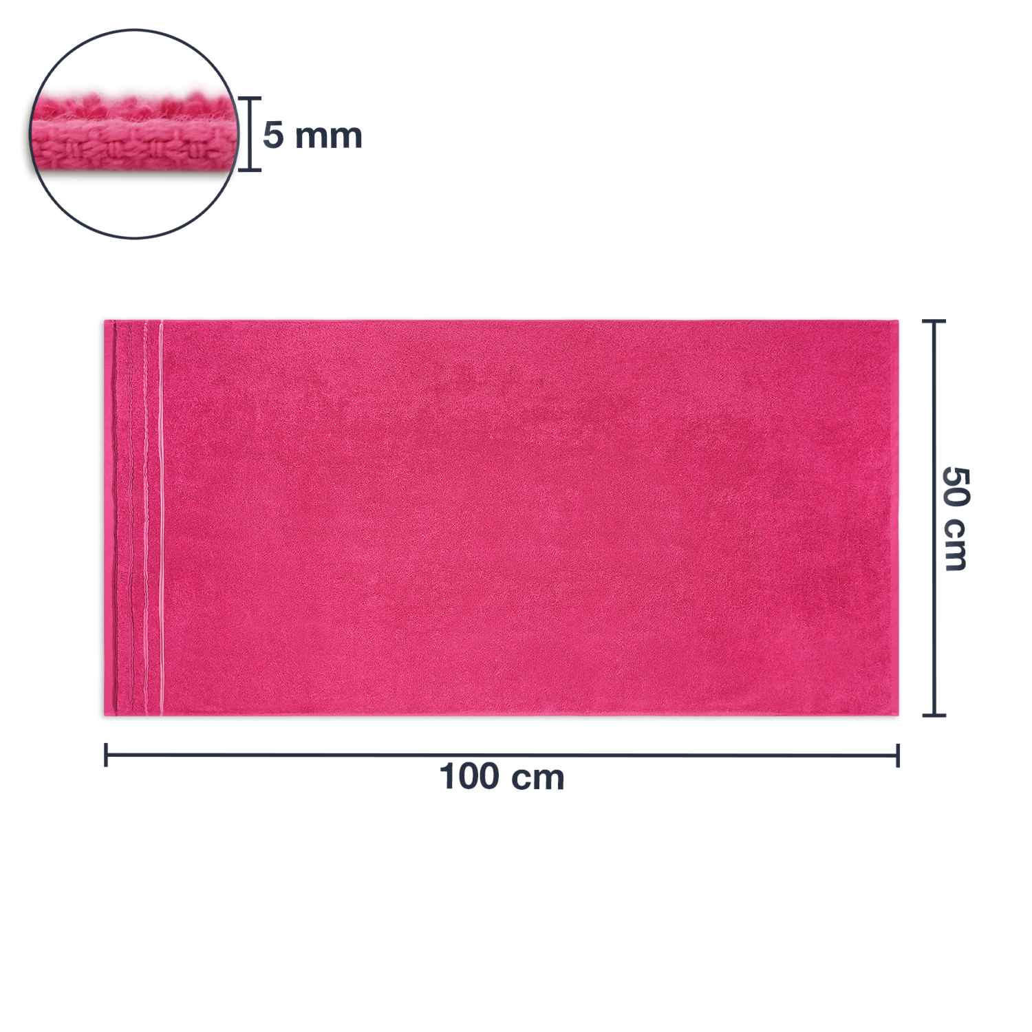 HANDTUCH JASMINA - Pink, Textil (50/100cm) - WohnDirect