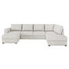 WOHNLANDSCHAFT Wilma Premium, Seite: Rechts - Ecru/Schwarz, Holz/Textil (305/85/188cm) - MIRJAN24