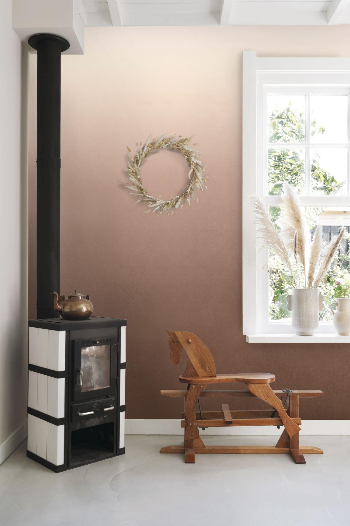 FOTOTAPETE Dip-Dye Muster 200 x 279 cm - Braun, Papier (200/279cm) - ESTAhome
