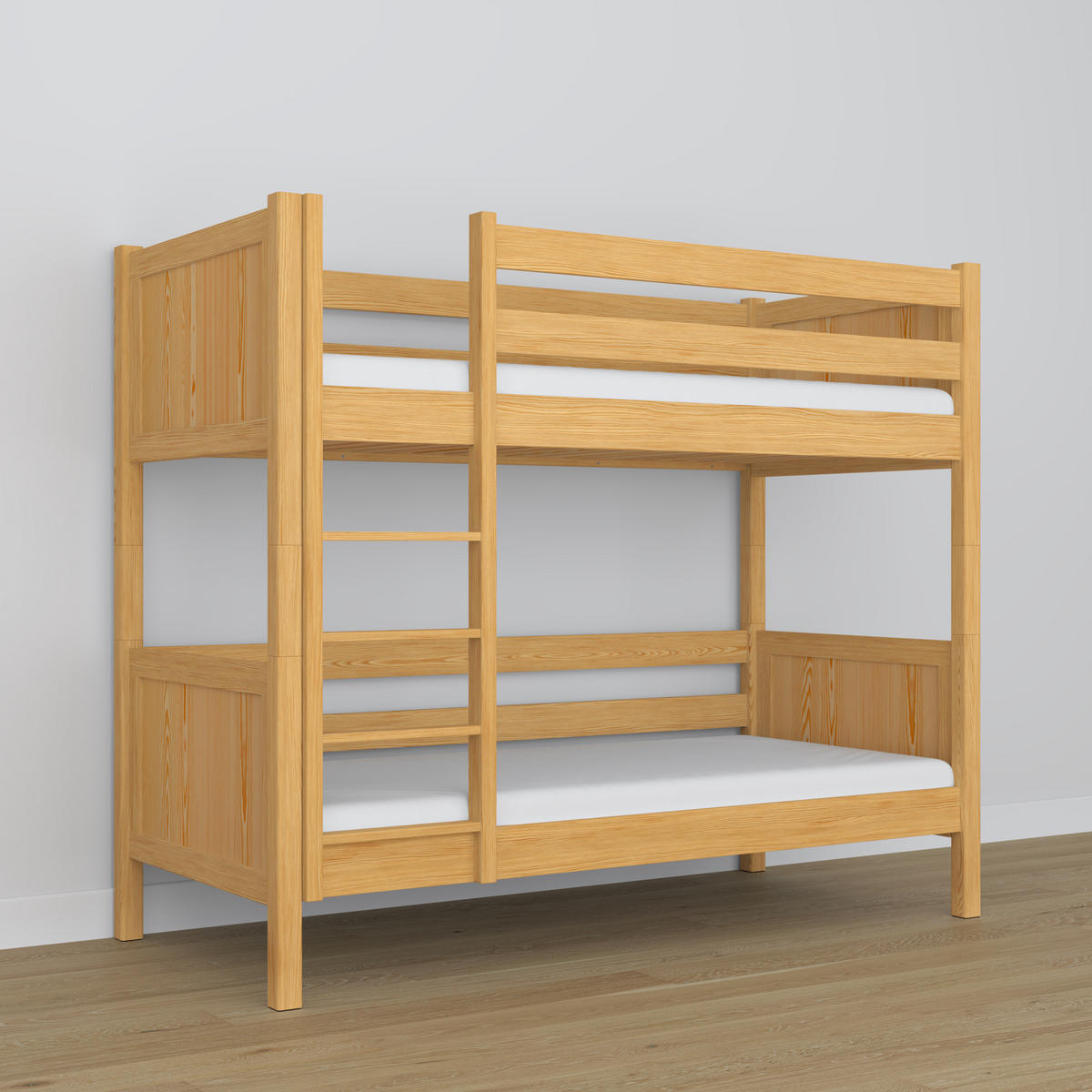 ETAGENBETT N02 Naturkiefer 90/180 - Hellbraun, Naturmaterialien/Holz (90/180cm) - N-Wood