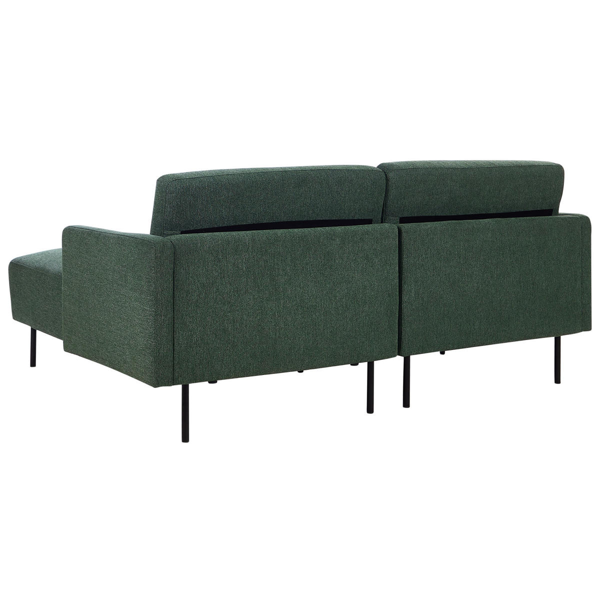 2-SITZER-ECKSOFA dunkelgrün rechtsseitig Breda - Schwarz/Grün, Textil (192/155cm) - Beliani