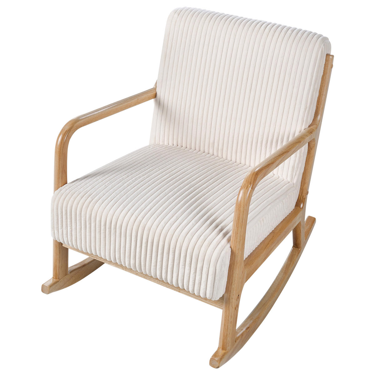 SCHAUKELSESSEL Hellbraun Sorsele - Hellbraun/Weiß, Textil (65/79/81cm) - Beliani