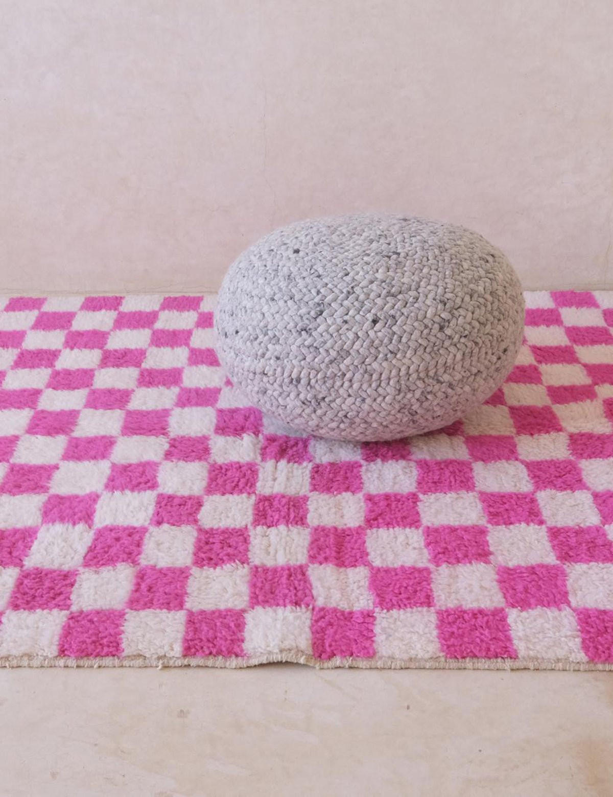 BERBERTEPPICH mit Karomuster 176x 208 cm - Pink, Naturmaterialien (176/208cm) - AFK Living