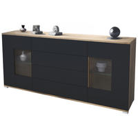 SIDEBOARD Grömitz Schwarz matt - Schwarz, Holzwerkstoff (166.5/75.5/35cm) - Vladon