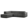ECKSOFA mit Ottomane - Anthrazit/Schwarz, Kunststoff/Textil (260/234cm) - home24