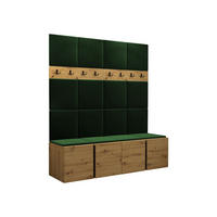 MOBILIER PENTRU HOL Orion V - verde/stejar Artisan, material plastic/compozit lemnos (168/186/46cm) - MIRJAN24