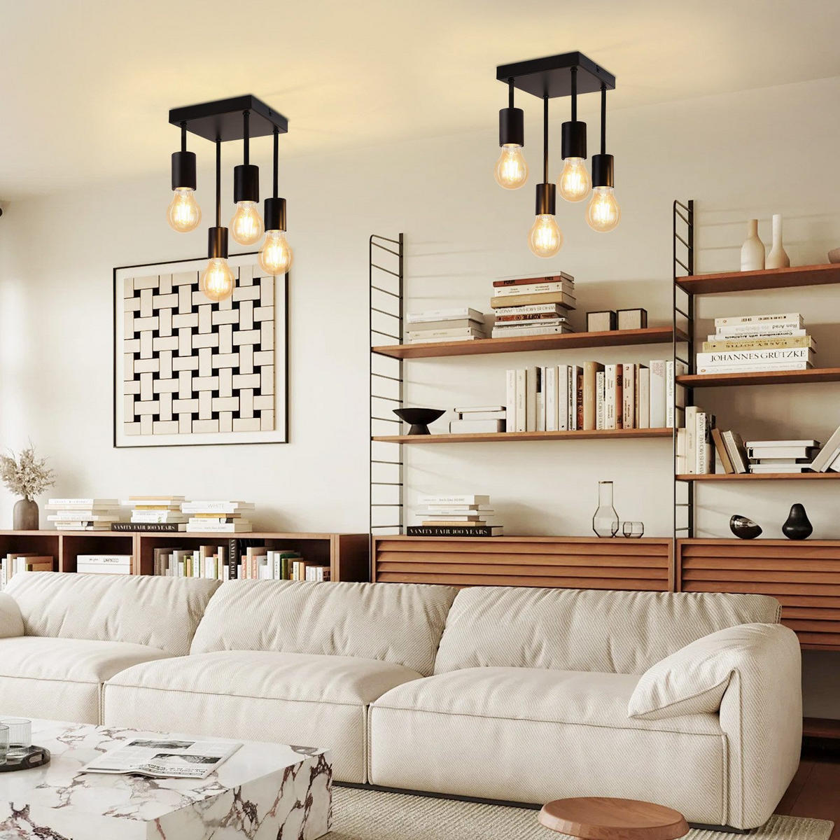 DECKENLEUCHTE Rapunzel 18/18/31 cm - Schwarz, Metall (18/18/31cm) - Nettlife