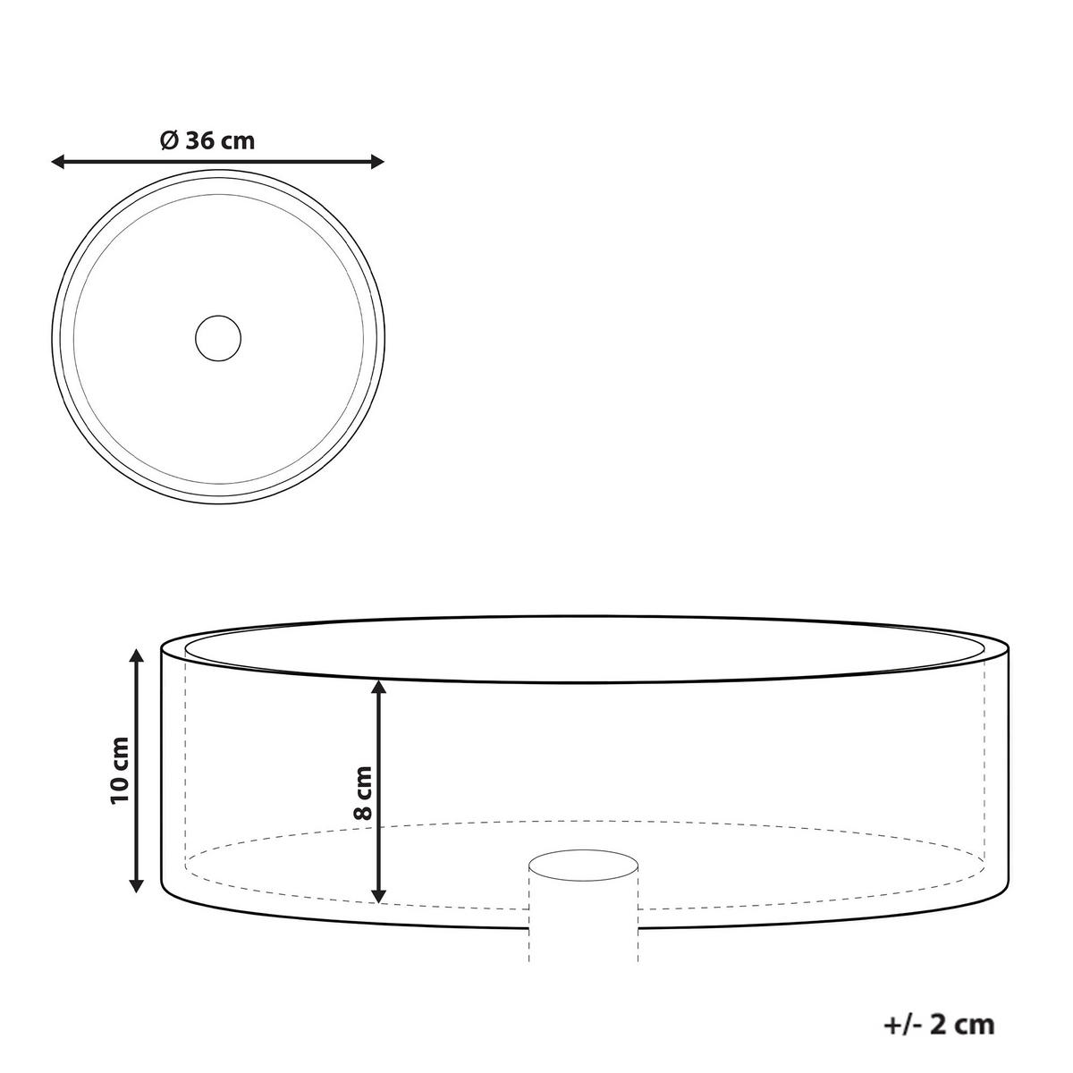 UMYVADLO NA DESKU Bílé 36 cm Salitral - bílá, plast (36/10/36cm) - Beliani
