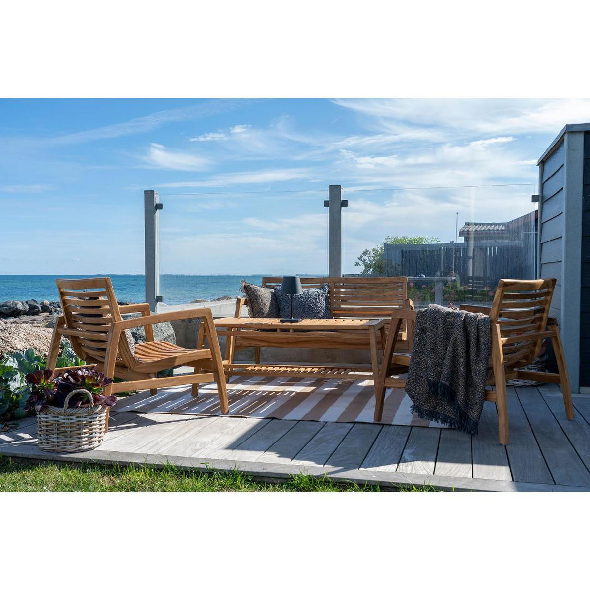 LOUNGE-SET, Sanna, Teak, 71 x 80 x 73 cm - Teakfarben, Holz - ebuy24
