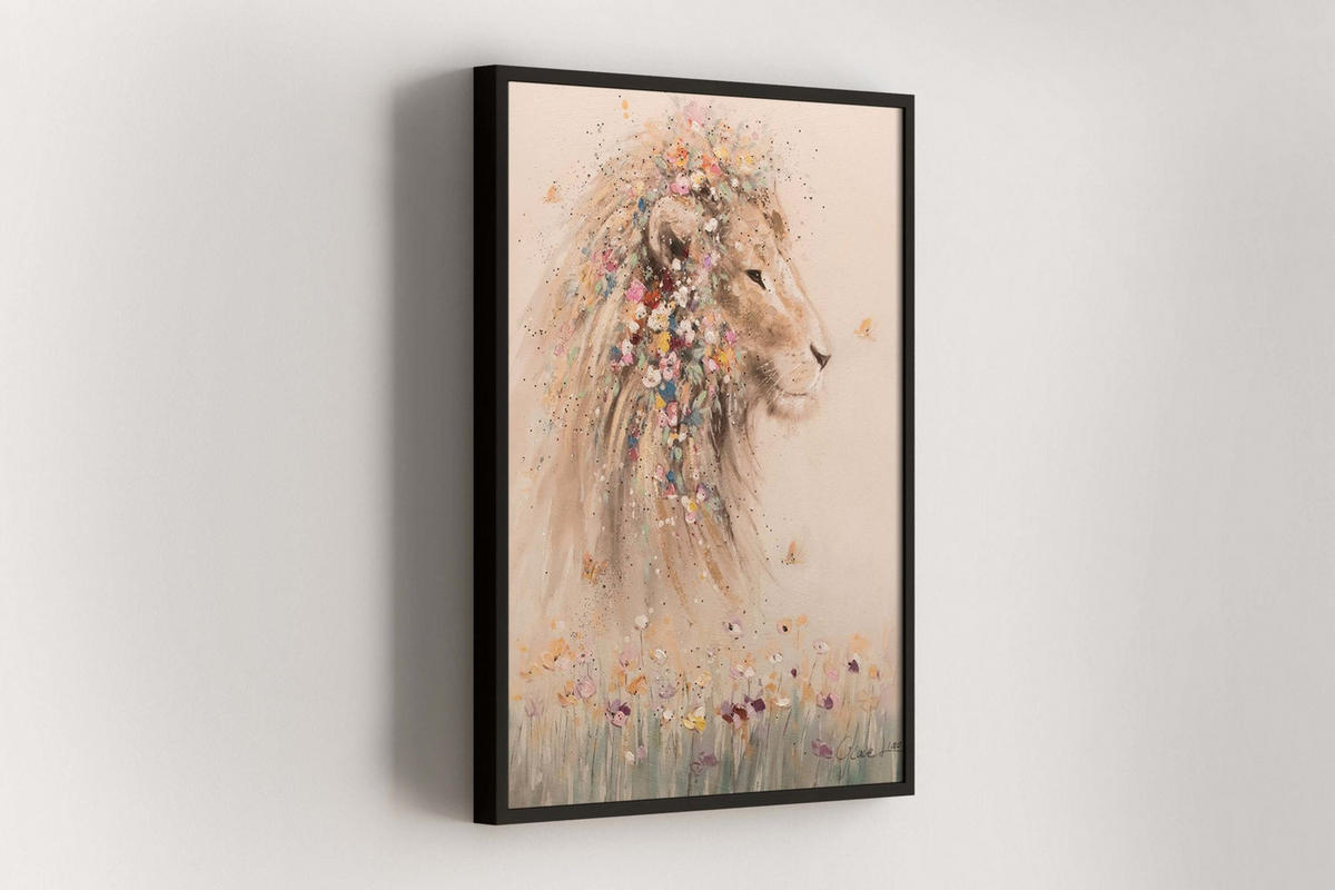ULJANA SLIKA 75/100 cm, Životinje - bež/taupe, tekstil/drvo (75/100cm) - KUNSTLOFT