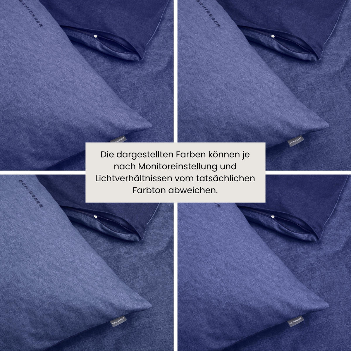 BETTWÄSCHESET Doubleface - Feinbiber - 2-teilig - 155 x 220 cm - Blau - Blau, Textil (155/220cm) - SCHIESSER