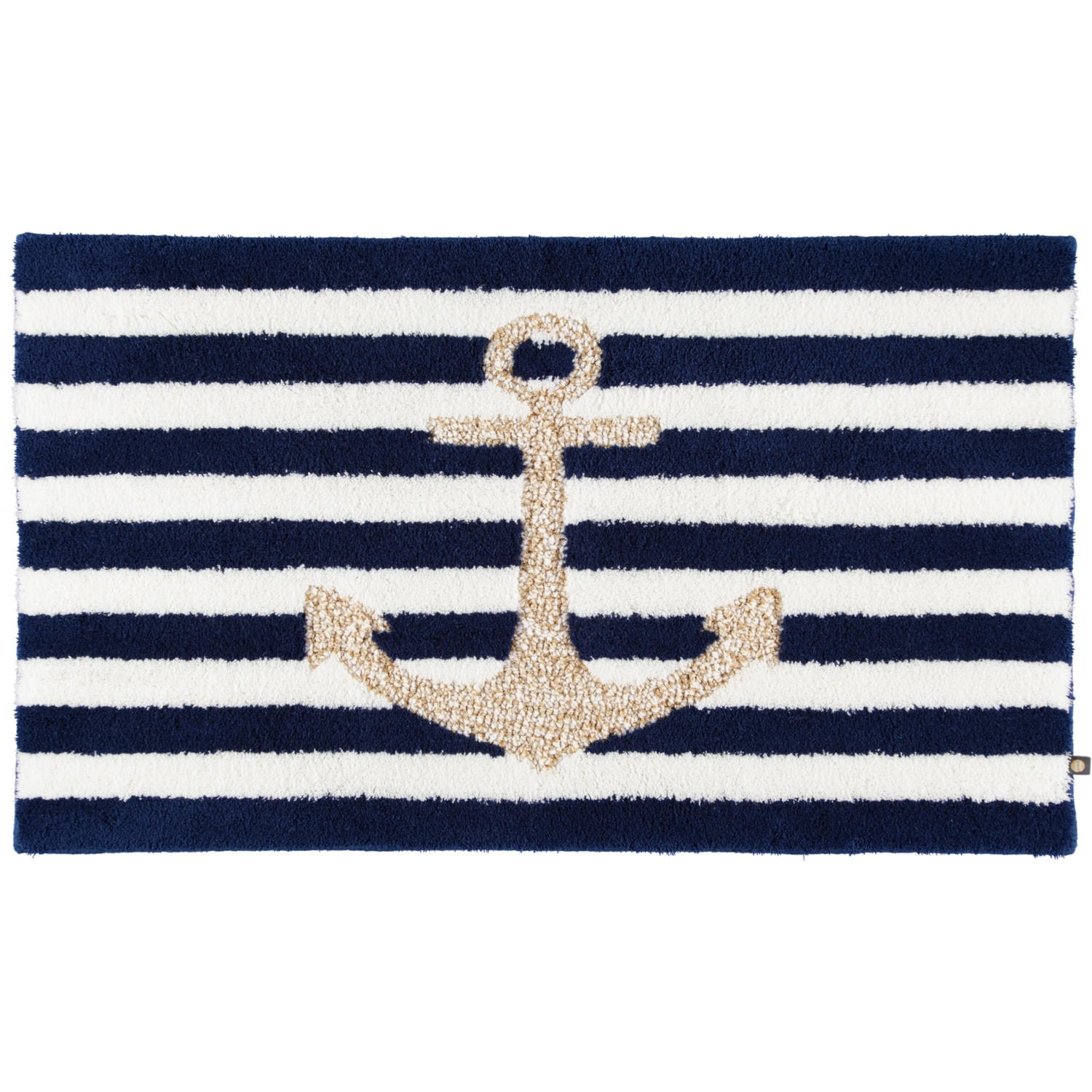 BADTEPPICHE ANKER ROYAL-WEISS-WEISS-GOLD LUREX - 1368 - Blau, Textil (70/120cm) - Rhomtuft