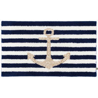 BADTEPPICHE ANKER ROYAL-WEISS-WEISS-GOLD LUREX - 1368 - Blau, Textil (70/120cm) - Rhomtuft